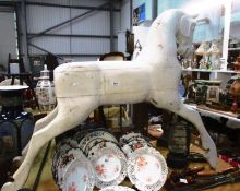 A large painted wooden rocking horse for repair, a/f