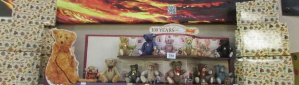 Enesco '100 years of Steiff' collection with stand and boxes