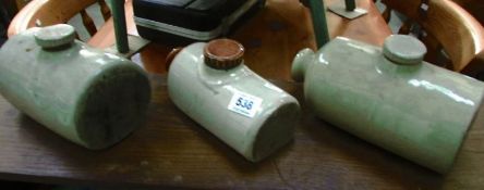 3 stoneware hot water bottles