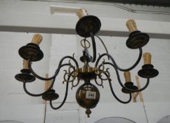 A brass ceiling light