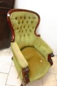 A Victorian mahogany framed gentleman's chair