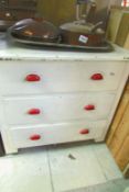 A painted 3 drawer chest