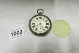 An 'Improved Patent English Lever' silver pocket watch (Glass loose but working)