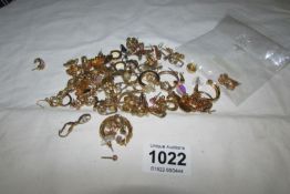 A quantity of earrings some set stones