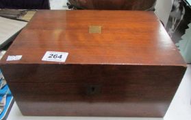 A mahogany writing box a/f