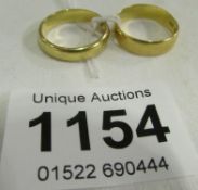 2 22ct gold wedding bands