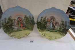 A pair of pictorial cabinet plates