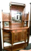 An Edwardian pale mahogany mirror backed chiffioniere