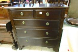 A 2 over 3 chest of drawers