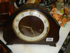 A 1930's oak 3 chime Westminster St. Michaels' Winchester mantel clock