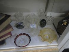 A mixed lot of glassware including cut glass and glass dump