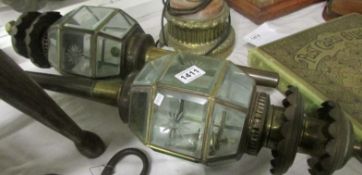 A pair of  brass carriage/porch lamps