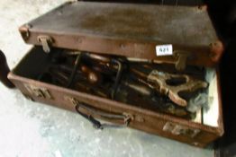 A suitcase of old tools