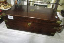 A Victorian mahogany writing box with inkwell