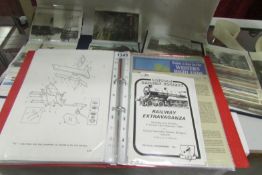 2 albums of postcards and an album of railway ephemera
