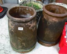 2 terracotta chimney pots