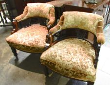 A pair of Edwardian tub chairs