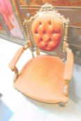 A mahogany salon chair