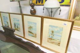 A set of 4 Abraham Hulk Junior watercolours of rural scenes