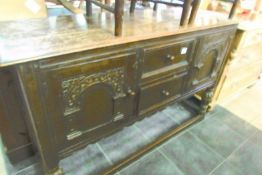 An oak sideboard