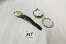A pocket watch and a wrist watch