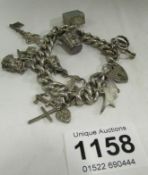 A silver charm bracelet