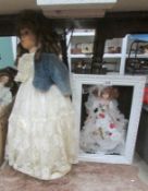 A Knightsbridge collection doll in frame and one other