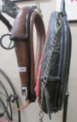 2 leather horse collars