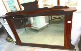 A mahogany overmantel mirror