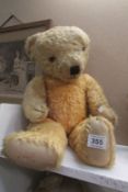 A large vintage mohair teddy bear, a/f