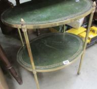 A brass tea trolley