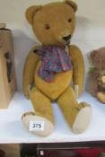 A vintage mohair teddy bear, a/f