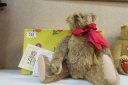 A Steiff 1907/08 original teddy bear with replacement pads purchased from Sue Pearson