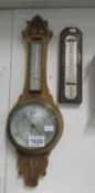 A barometer and a thermometer