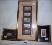 A framed set of 5 and 2 single Le Blond  Victorian engravings