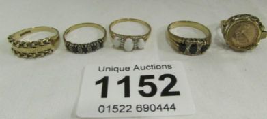 5 9ct gold rings