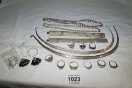 A mixed lot of white metal jewellery