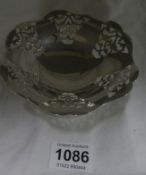 A silver bon bon dish