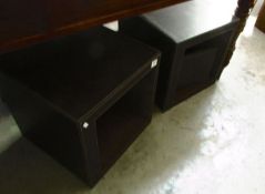 A set of 3 leather effect coffee tables