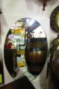 An original Pullman monogrammed oval railway mirror