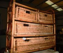 A 2 over 2 wicker chest of drawers