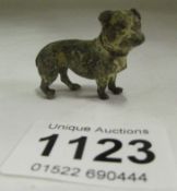 A miniature bronze bulldog