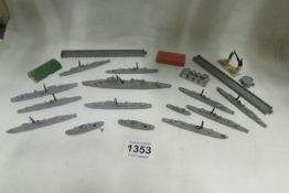 A quantity of Triang Minic die cast battleships
