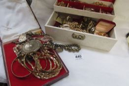 A mixed lot of costume jewellery (2 boxes)