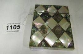 A Mother of Pearl and Abalone card case