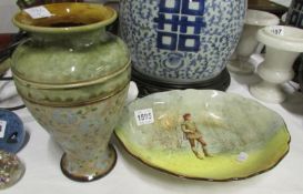 A Doulton series ware bowl and a Doulton vase
