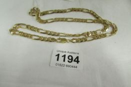 A 9ct gold fetter link neck chain (49 gms)