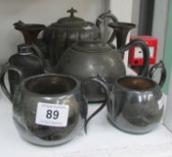 A mixed lot of pewter