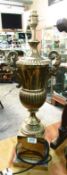 A brass 'urn' lamp base