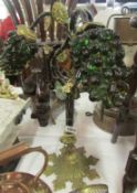 A 1940's Czech table lamp with grape shades